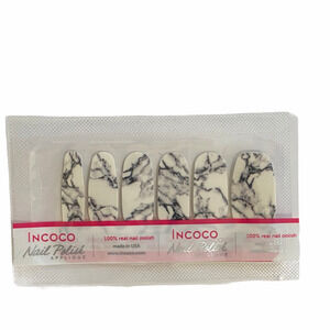 InCoCo Nail Polish Strips Stone Cold Black & White MARBLE Retired